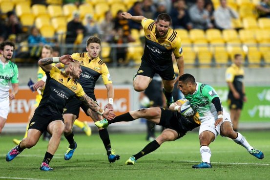 Picture of the 2017 Super Rugby game between the Hurricanes and the Highlanders in Wellington